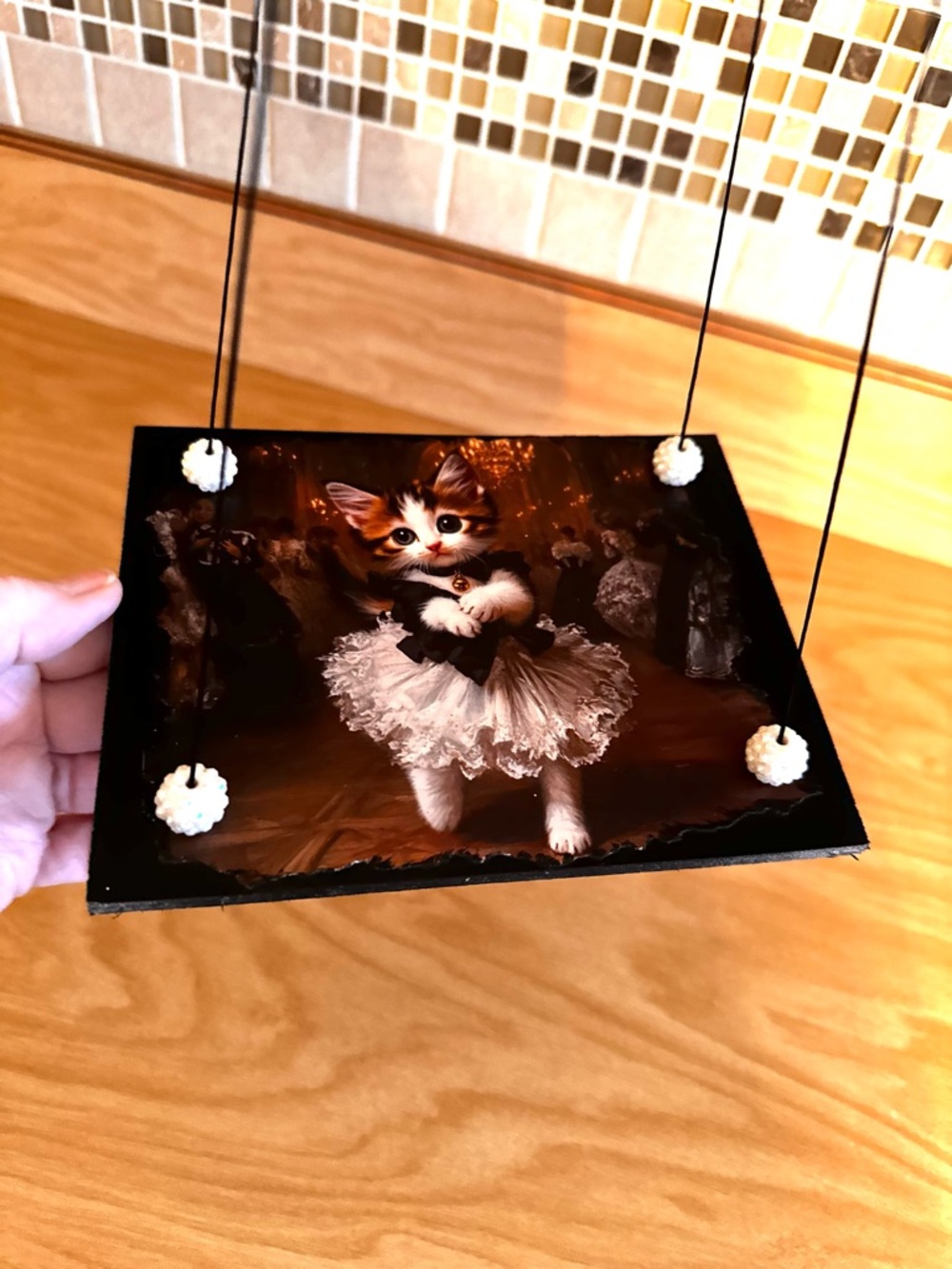 Hand crafted Decorative  fancy Cat floating hanging shelf